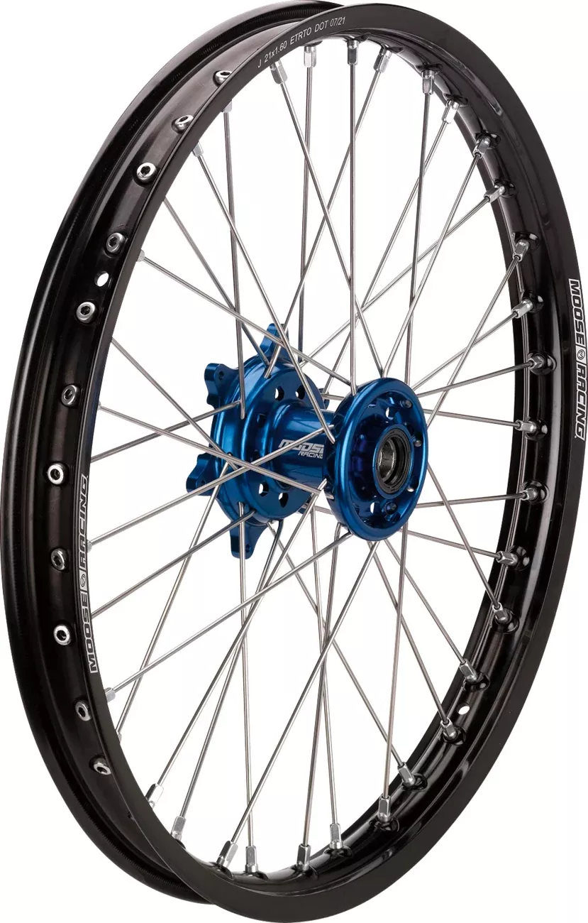 Moose Offroad Wheel Assembly – SX-1 – Complete – Front – Black Wheel/Blue Hub – 21×1.6 – Sherco-CF-16021BKBU