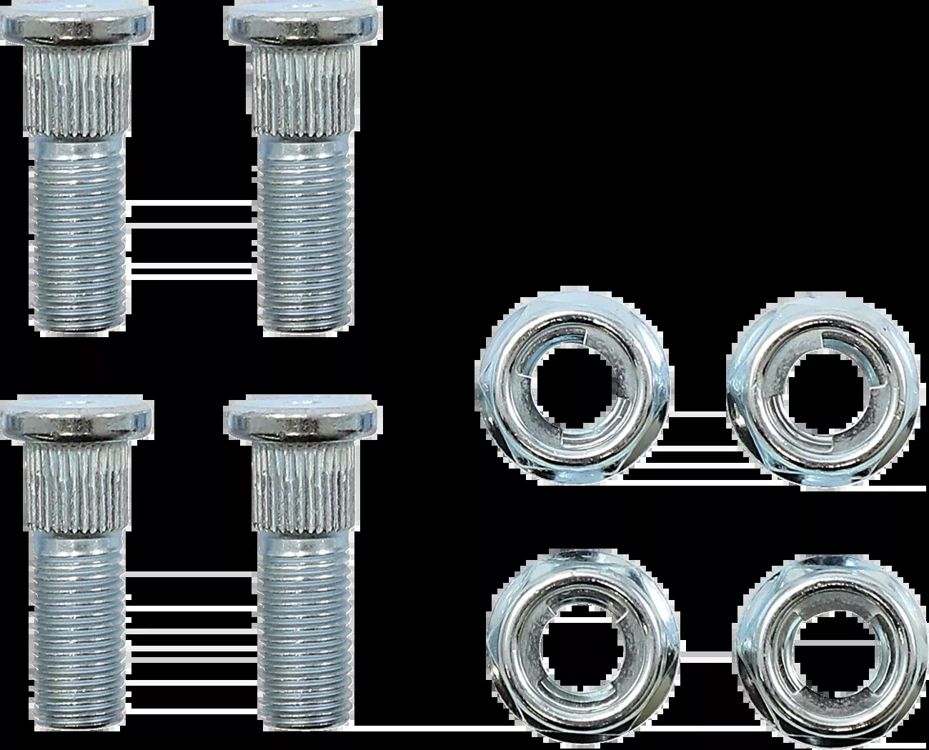 Moose Offroad Wheel Stud/Nut Kit - Front/Rear - Kawasaki 400/Polaris 200-85-1036