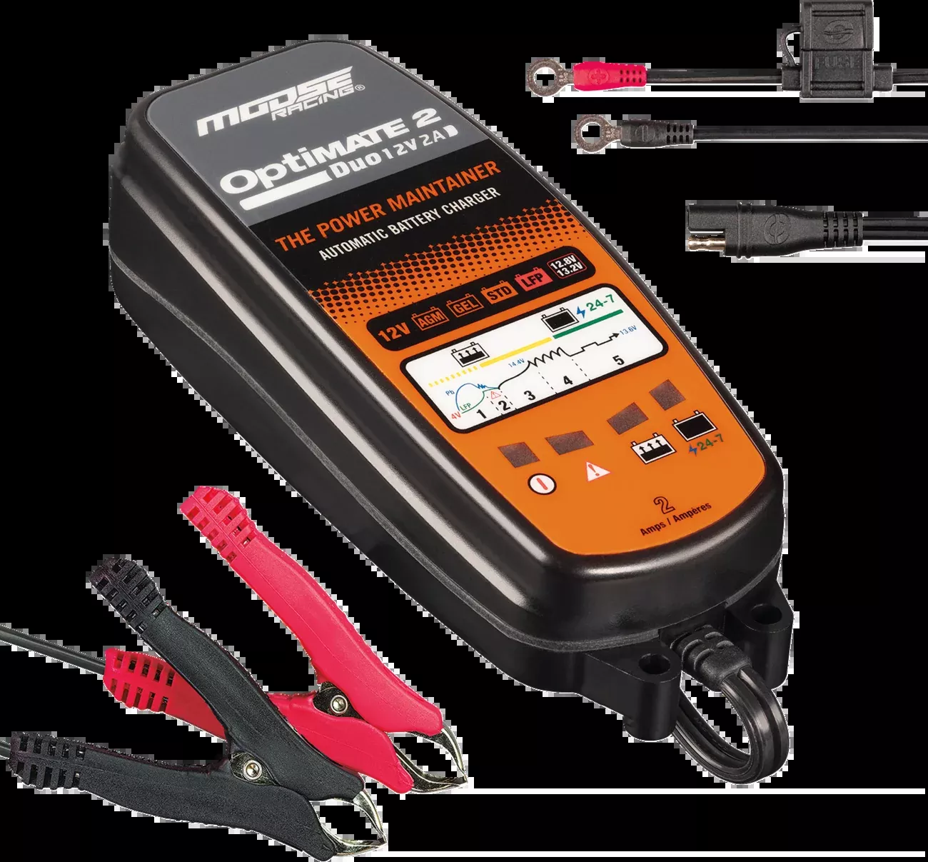 Moose Optimate 2 Duo Battery Charger Tender Maintainer 12V Motorcycle ATV UTV
