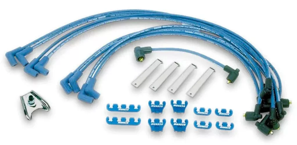 Moroso 72751 Ignition Wire Dress-Up Kit – Pre-HEI – Blue Max – Spiral Core fits Chevrolet Small Block