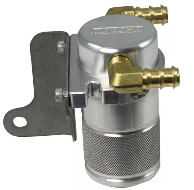 Moroso 85612 Air/Oil Separator Catch Can – Small Body – Billet Aluminum fits 2006-Up Dodge Charger / Challenger 6.1L