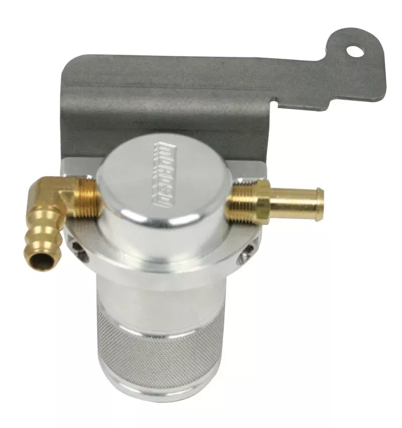 Moroso 85616 Air/Oil Separator Catch Can – Small Body – Billet Aluminum fits 2007-2014 Ford Mustang GT500