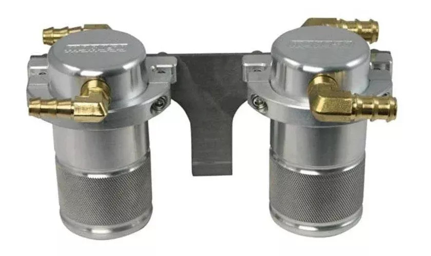 Moroso 85646 Air/Oil Separator Catch Can – Billet Aluminum (w/Front Mount Intercooler) fits 2008-2014 Subaru STI