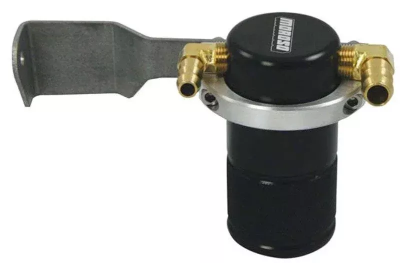 Moroso 85651 Air/Oil Separator Catch Can – Small Body – Billet Aluminum – Black Finish fits 2007-2014 Toyota Tundra