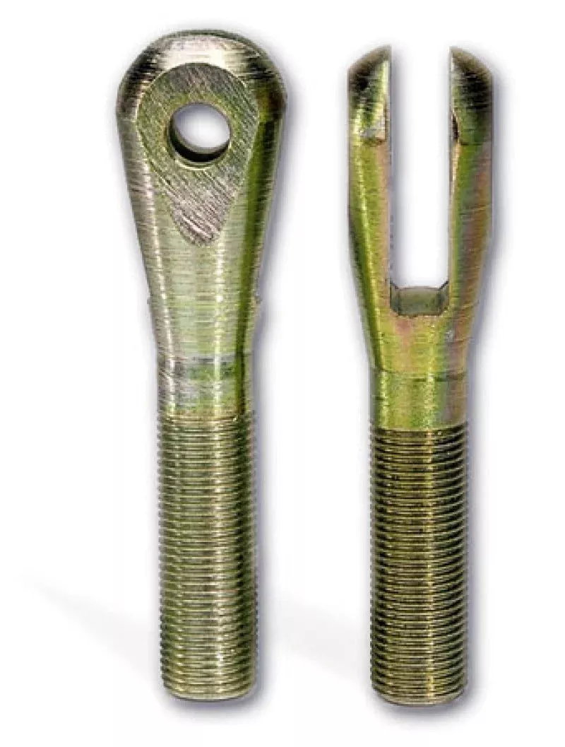 Moroso 90770 Clevis End – 1/2in-20 Thread on Shank – Chrome Moly Steel – Gold Iridite Finish – 2 Pack