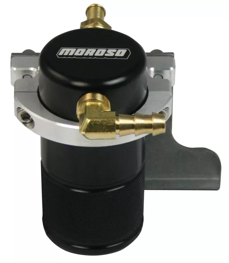 Moroso Air/Oil Separator Catch Can – Billet Alum -Black fits 2010-2015 Chevrolet Camaro SS (w/Edelbrock S.C.)
