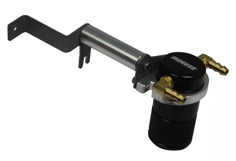 Moroso Air/Oil Separator Catch Can - Small Body - Billet Aluminum - Black fits 2012-2015 Chevrolet Camaro ZL1