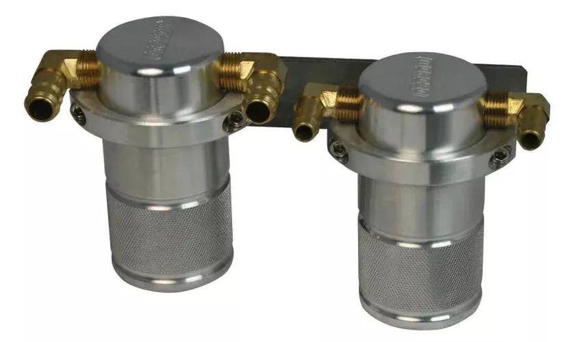 Moroso Air/Oil Separator Catch Can – Small Body – Billet Aluminum fits 2006-2007 Subaru WRX / 2004-2007 Subaru STI