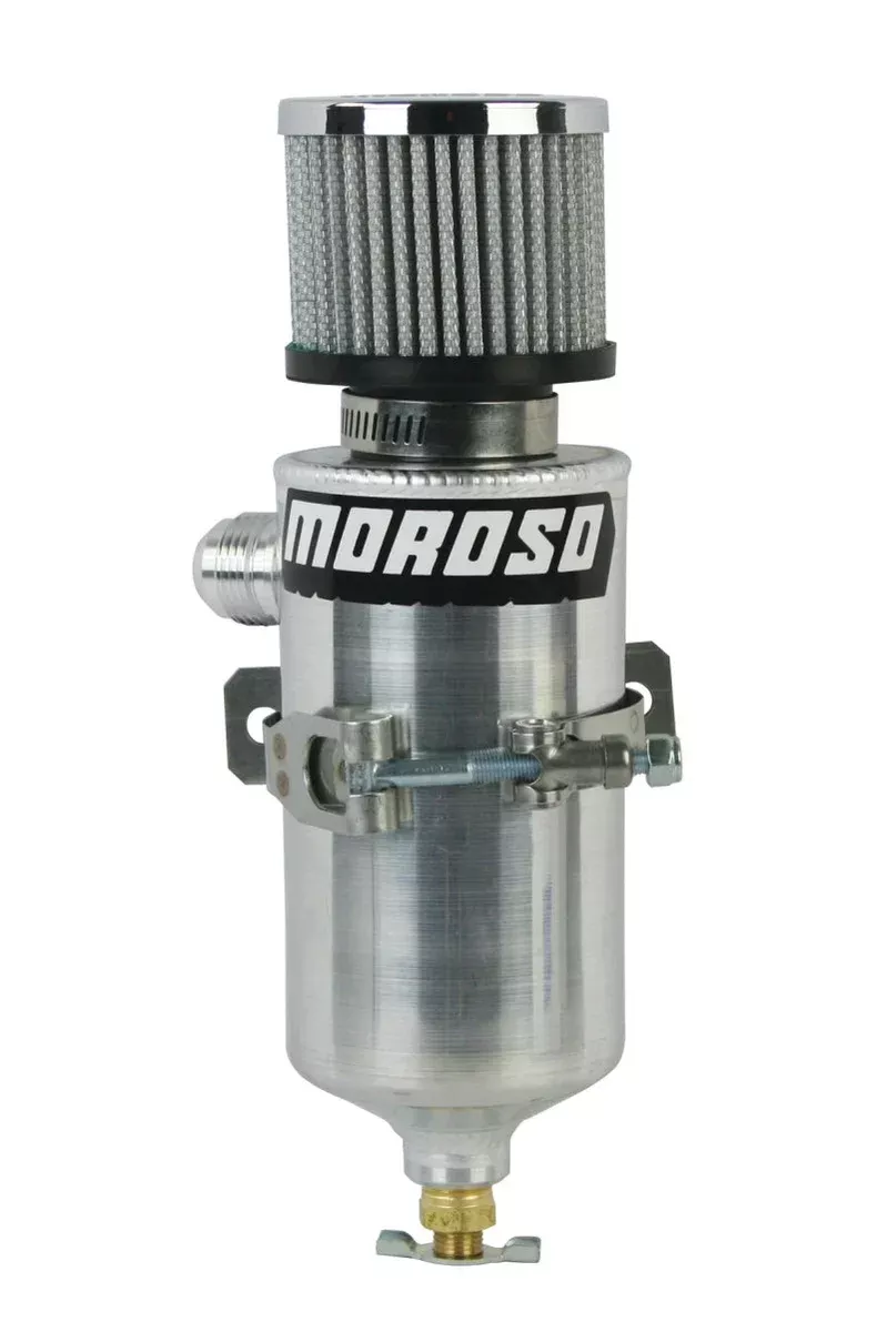 Moroso Breather Tank/Catch Can -12An Male Fitting – Aluminum