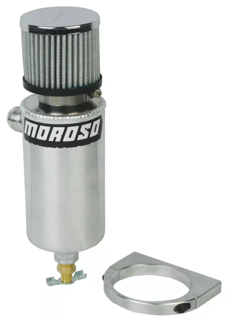 Moroso Breather Tank/Catch Can -12An Male Fitting – Billet Mounting Bracket – Aluminum