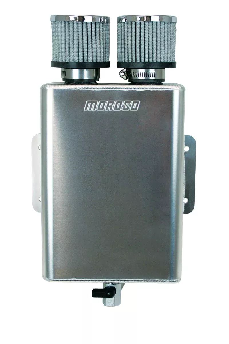 Moroso Breather Tank/Catch Can -16An Inlet – Two Breathers – Aluminum