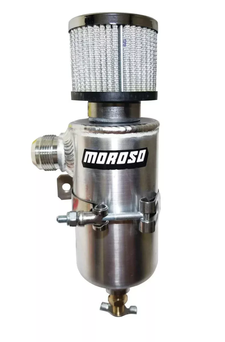 Moroso Breather Tank/Catch Can – 16An Male Fitting – Aluminum