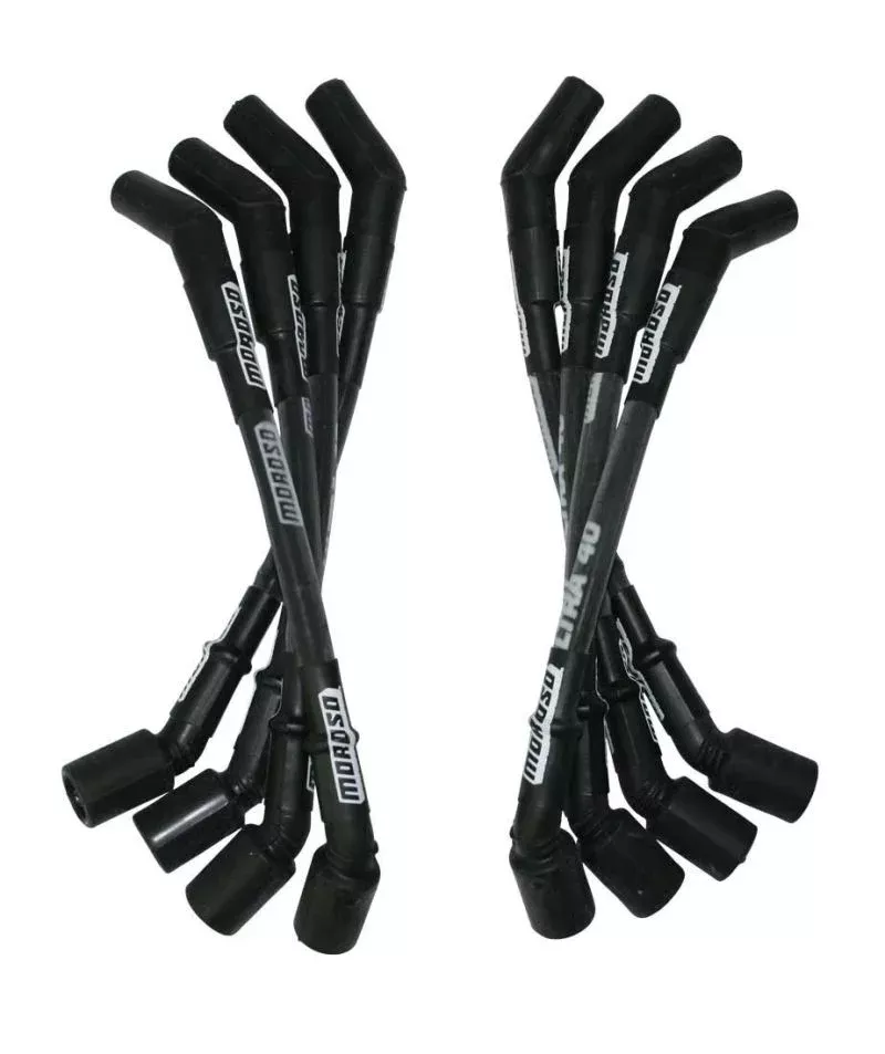 Moroso GM LS Ultra 40 Custom Fit Sleeved Ignition Wire Set 12in 135 Deg Boots – Black 73851 fits GM LS