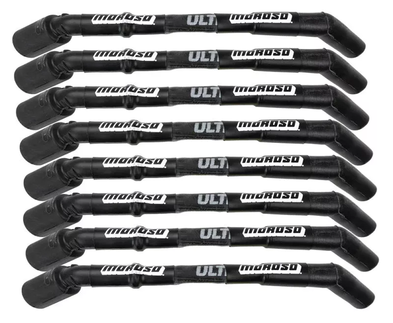 Moroso GM LS Ultra 40 Custom Fit Sleeved Ignition Wire Set 8in 135 Deg Boots – Black 73850 fits GM LS