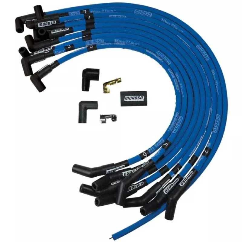 Moroso Ignition Wire Set – Blue Max – Spiral Core – Sleeved – HEI – 135 Degree fits Ford 289-302