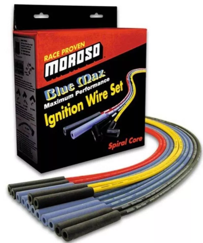 Moroso Ignition Wire Set – Blue Max – Spiral Core – Sleeved – HEI – 135 Degree fits Ford 351w V8