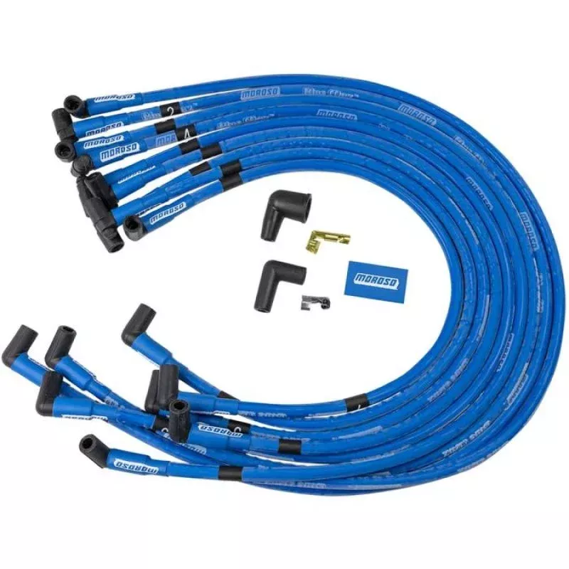 Moroso Ignition Wire Set – Blue Max – Spiral Core – Sleeved – HEI – 90 Degree fits Chevrolet Big Block