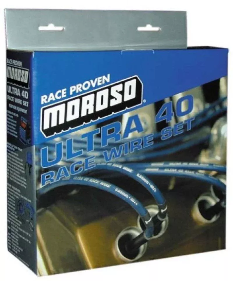 Moroso Ignition Wire Set – Ultra 40 – Sleeved – HEI – Crab – 90 Degree – Blue fits Chevrolet Big Block