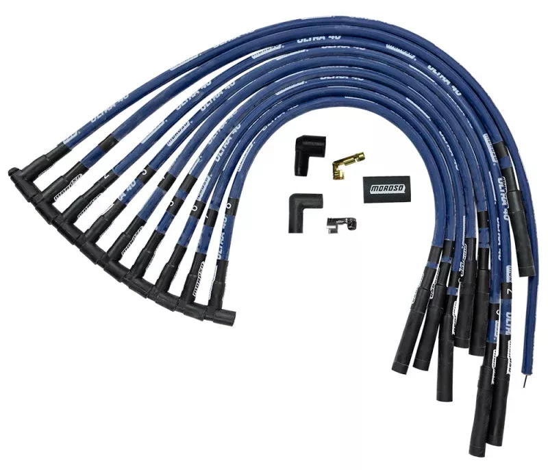 Moroso Ignition Wire Set – Ultra 40 – Sleeved – HEI – Straight – Blue fits Chevrolet Big Block