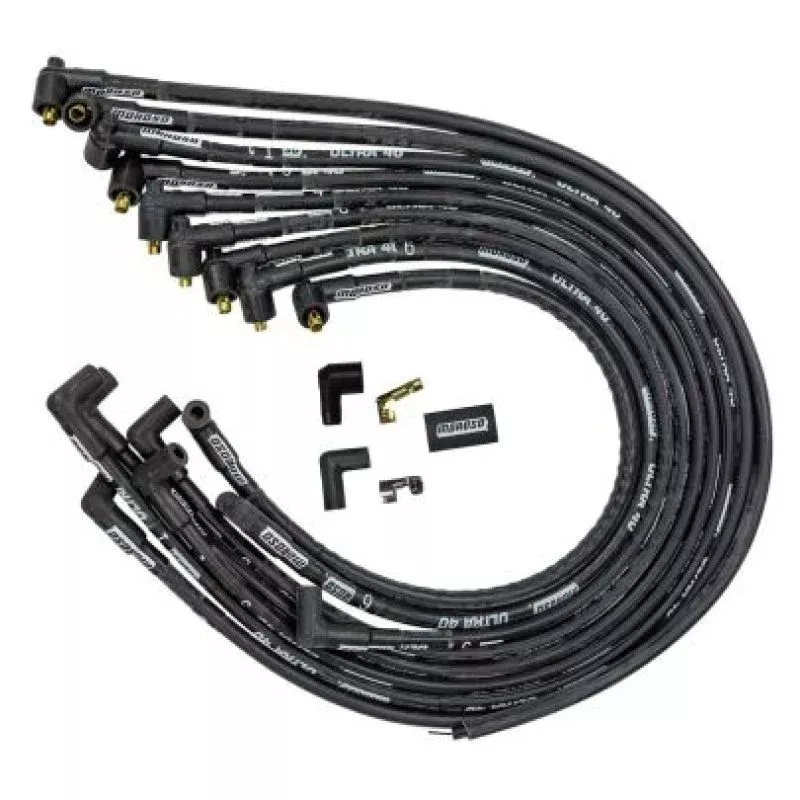 Moroso Ignition Wire Set – Ultra 40 – Sleeved – Non-HEI – 90 Degree – Black fits Chevrolet Big Block