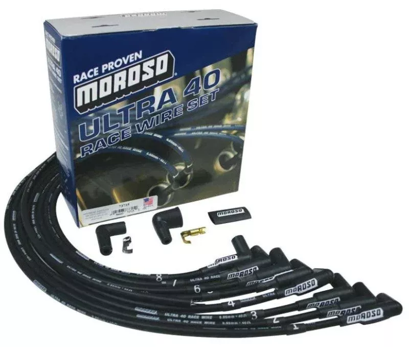 Moroso Ignition Wire Set – Ultra 40 – Unsleeved – HEI – Crab Cap – Black fits Chevrolet Big Block