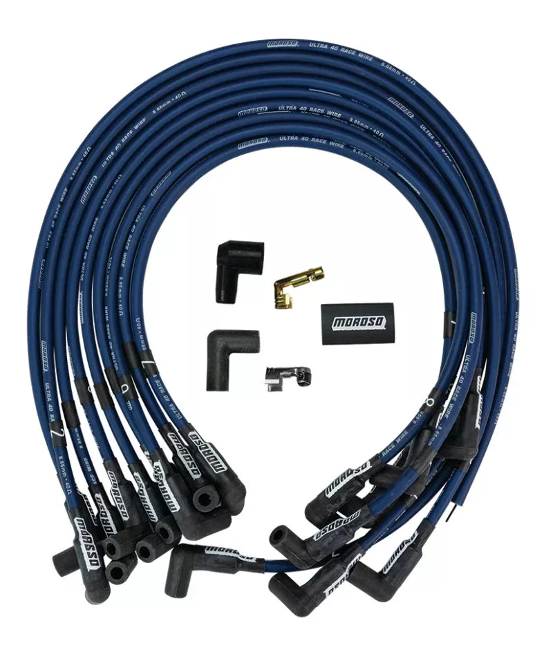 Moroso Ignition Wire Set – Ultra 40 – Unsleeved – HEI – Crab Cap – Blue fits Chevrolet Big Block