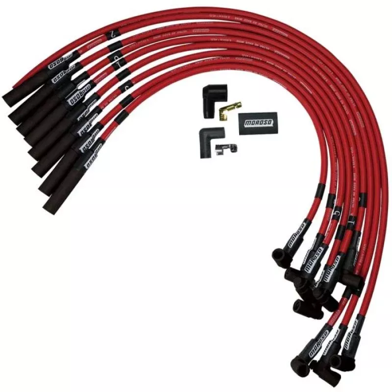 Moroso Ignition Wire Set – Ultra 40 – Unsleeved – HEI – Over Valve – Red fits Chevrolet Big Block