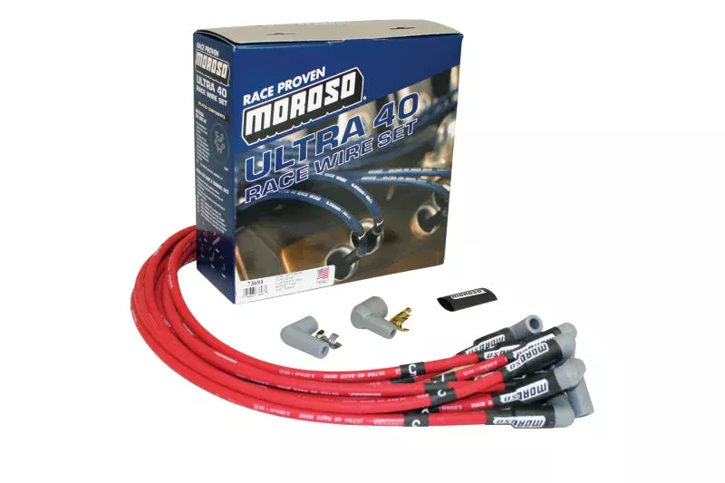 Moroso Ignition Wire Set – Ultra 40 – Unsleeved – HEI – Red fits Ford 351w
