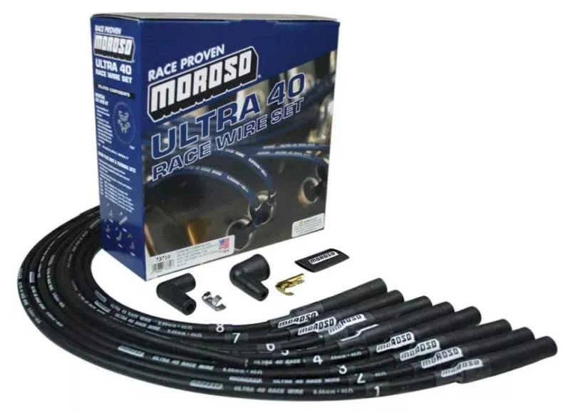 Moroso Ignition Wire Set – Ultra 40 – Unsleeved – Non-HEI – Over Valve – Black fits Chevrolet Big Block