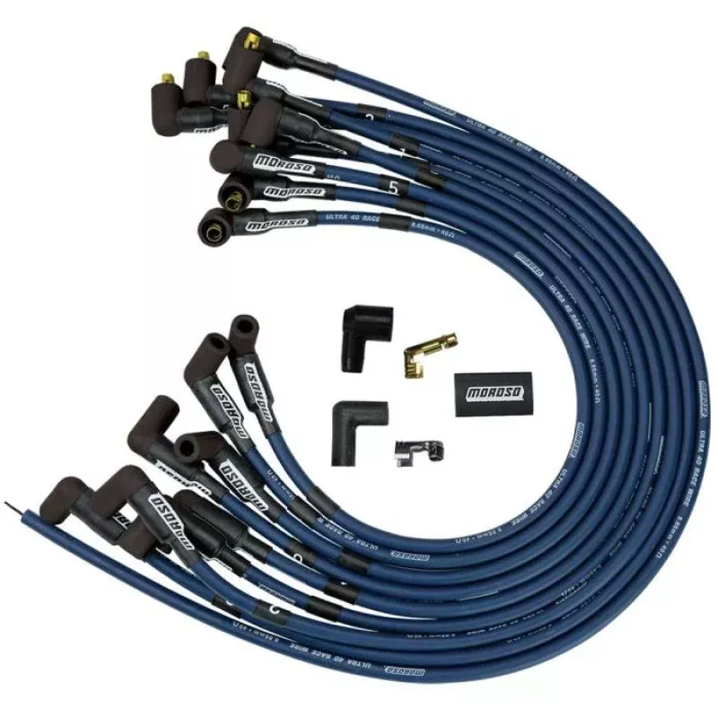 Moroso Ignition Wire Set - Ultra 40 - Unsleeved - Non-HEI - Over Valve - Blue fits Chevrolet Big Block