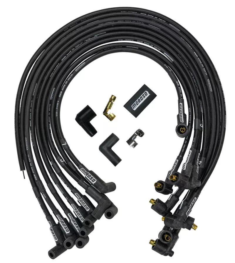 Moroso Ignition Wire Set – Ultra 40 – Unsleeved – Non-HEI – Under Header – Black fits Chevrolet Big Block