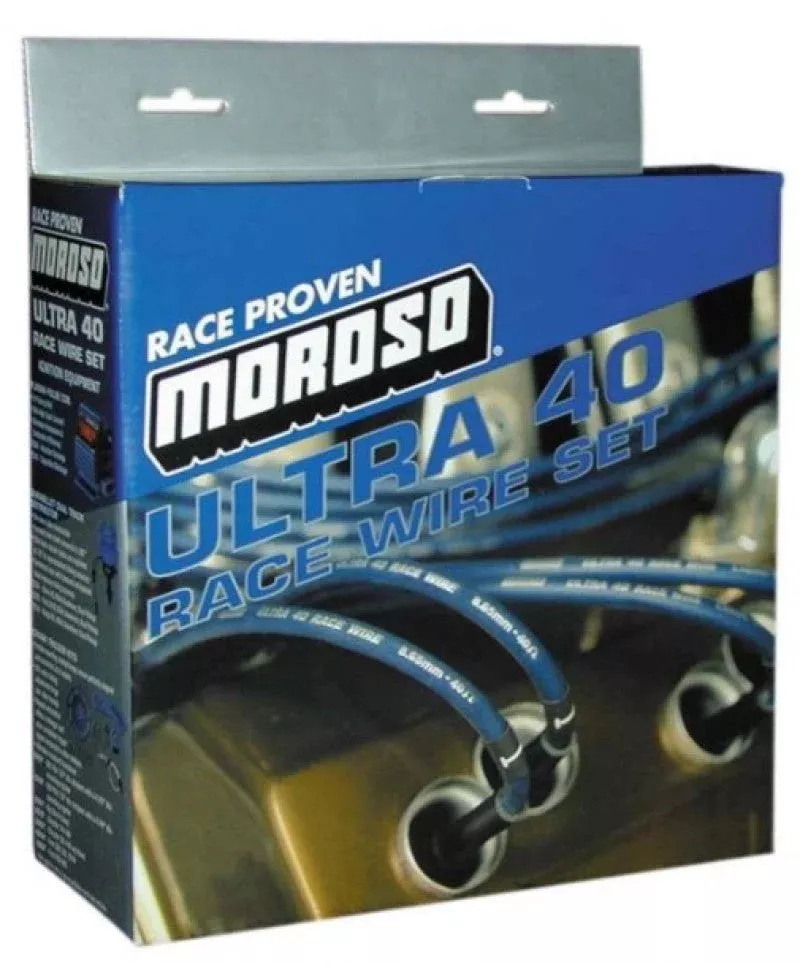 Moroso Ignition Wire Set – Ultra 40 – Unsleeved – Non-HEI – Under Header – Blk fits Chevrolet Small Block