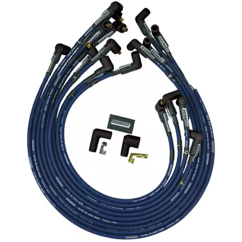 Moroso Ignition Wire Set - Ultra 40 - Unsleeved - Non-HEI - Under Header - Blue fits Chevrolet Big Block