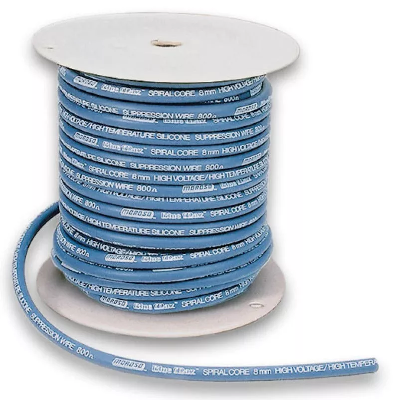 Moroso Ignition Wire Spool – Blue Max – Spiral Core – 8mm – 100ft 73230