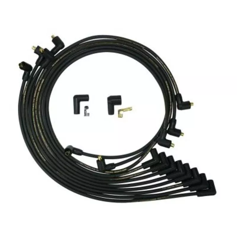 Moroso Non-HEI Under Header Unsleeved 90 Deg Mag Tune Ignition Wire Set – Blk fits Chevrolet Small Block