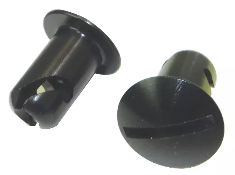 Moroso Quick Fastener – Oval Head – 7/16in x .500in – Aluminum – Black – 10 Pack