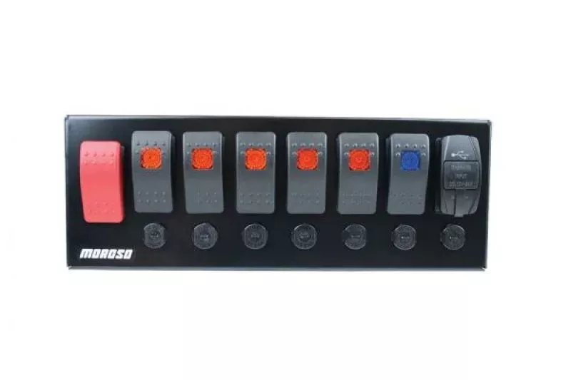 Moroso Switch Panel Rocker LED w/ USB & Breakers Rollcage