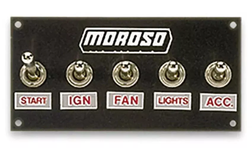 Moroso Toggle Switch Panel – Econo – 4in x 5in – Four On/Off Switches