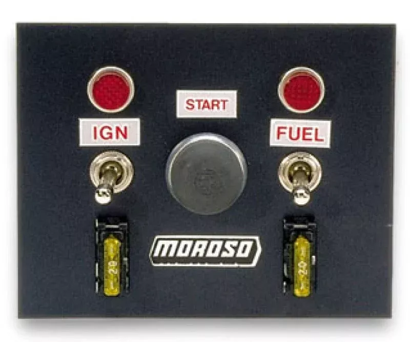 Moroso Toggle Switch Panel – Oval Track – 4in x 5in – Two On/Off Switches