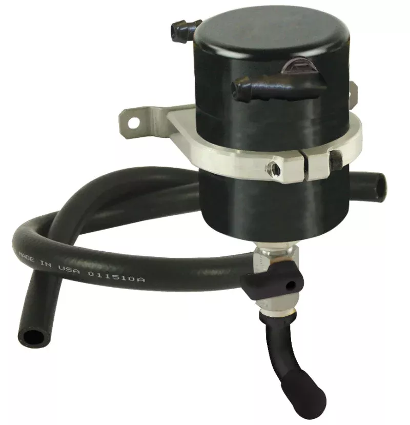 Moroso Universal Air/Oil Separator Catch Can – Large Body – Billet Aluminum – Black Anodized