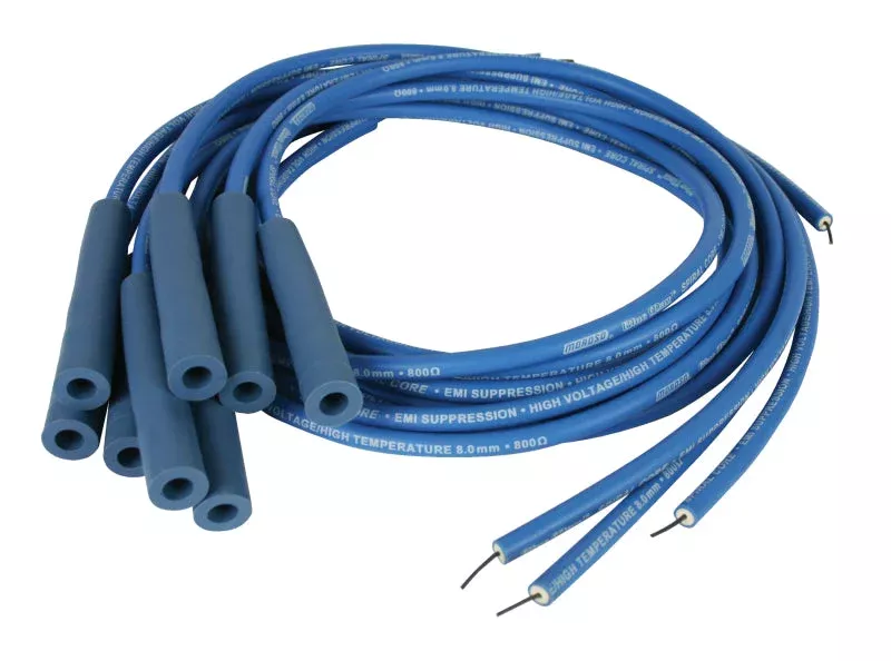 Moroso Universal Ignition Wire Set – Blue Max – Spiral Core – Unsleeved – Straight – Blue