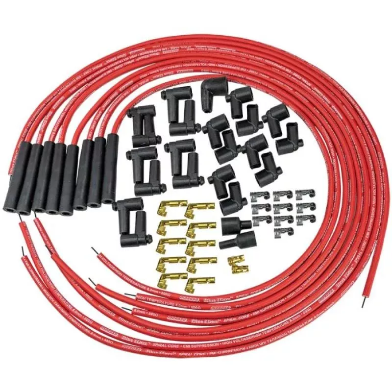 Moroso Universal Ignition Wire Set - Blue Max - Spiral Core - Unsleeved - Straight - Red