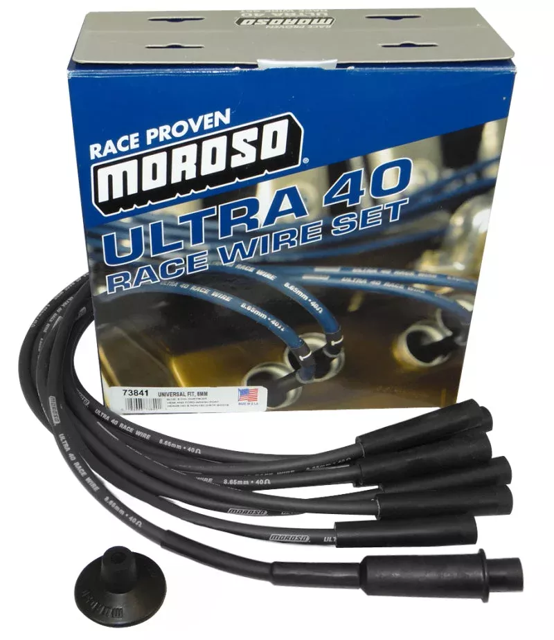 Moroso Universal / Mopar (w/Hemi Heads) Ignition Wire Set – Ultra 40 – Black fits Chrysler