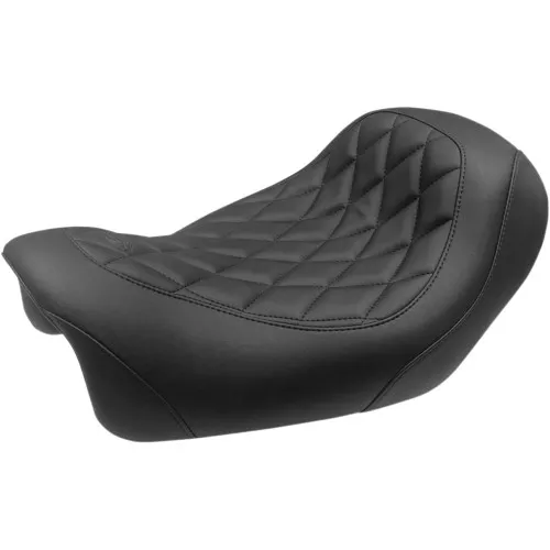 Mustang Black Forward Wide Tripper Seat for 2014-2017 Harley Dyna Fat Bob - Diamond
