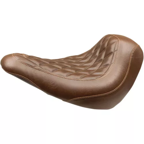 Mustang Brown Wide Tripper Solo Seat for 2018-2024 Harley FXLR/FLSB - Diamond