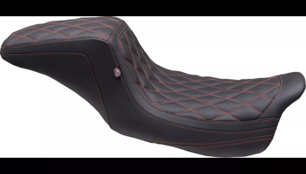 Mustang One-Piece 2-Up DD W/Red/Orange Stitch Squareback Seat 08-23 FL Models
