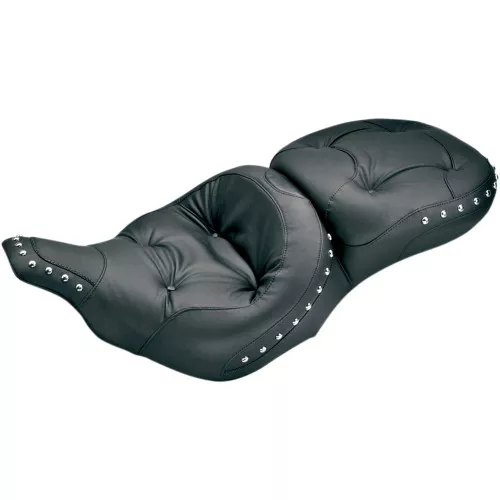 Mustang One-Piece Regal Touring Seat for 1997-2007 Harley FLHT FLTR - Chrome Studs