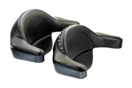 Mustang Seats Extended Arm Wrap-Around Backrest for Harley Davidson Touring Models 1986-2013 -Black Studs (with King Tour Pak Only)