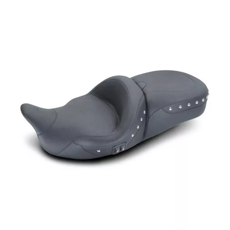 Mustang Seats Heated One-Piece Super Touring Seat for Harley Davidson Touring Models 2008-Up -Black Pearl Studded (Not for '24-Up FLHX/FLTR Models)