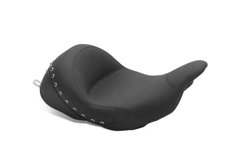 Mustang Seats LowDown Solo Seat for Harley-Davidson Touring Models 2009-Up -Black Pearl Centered Studs (Not for '24-Up FLHX/FLTR Models)